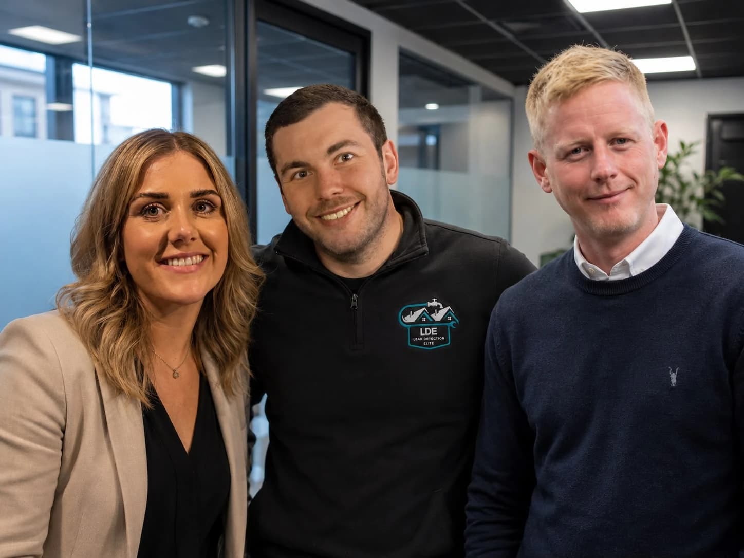 The three Leak Detection Elite co-founders together in the office